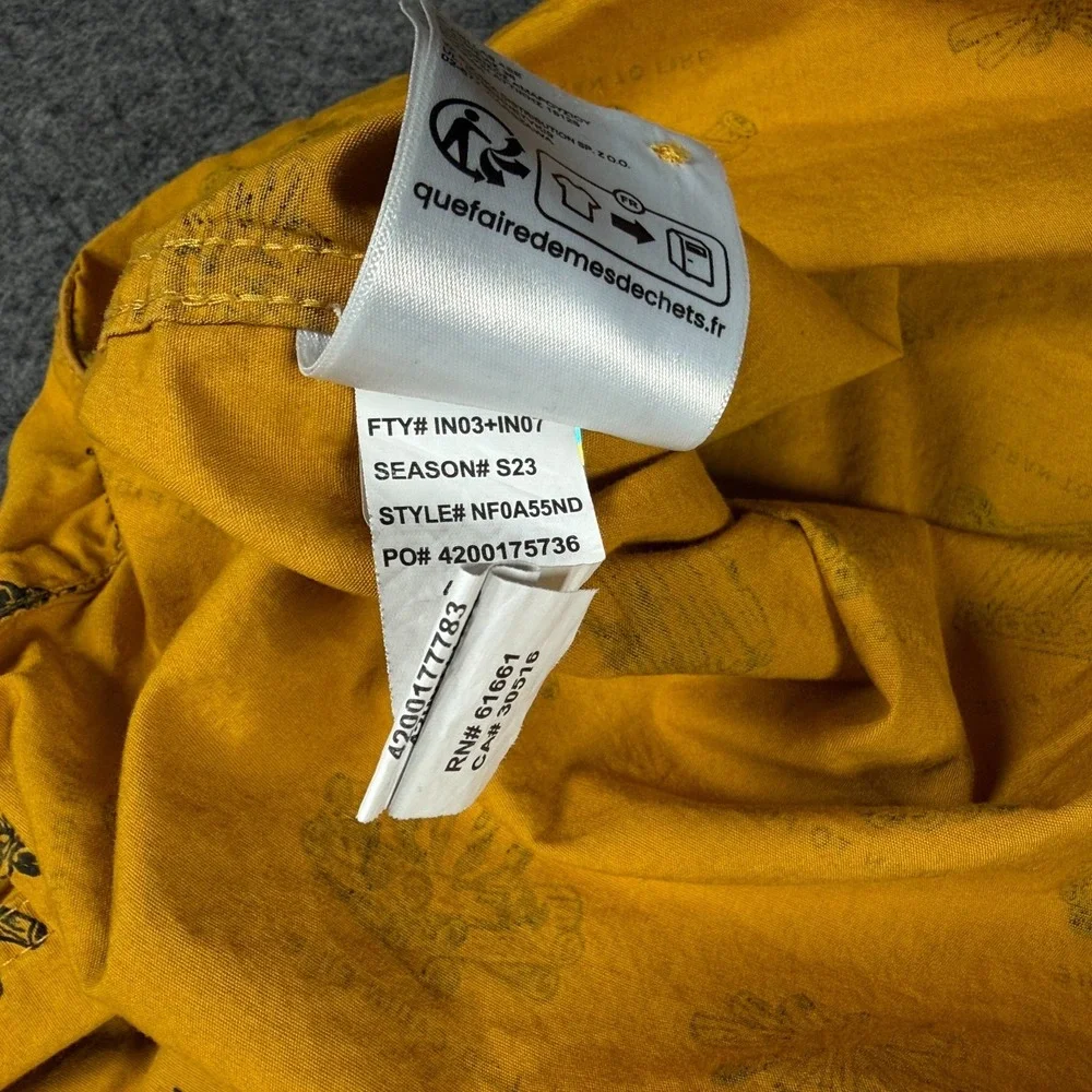 The North Face Shirt Mens Medium Yellow Baytrail Campfire Short Sleeve Button